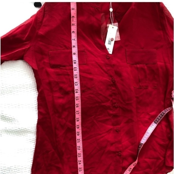 Erin Fetherston Silk Red Blouse Size XL NWT - Picture 9 of 12